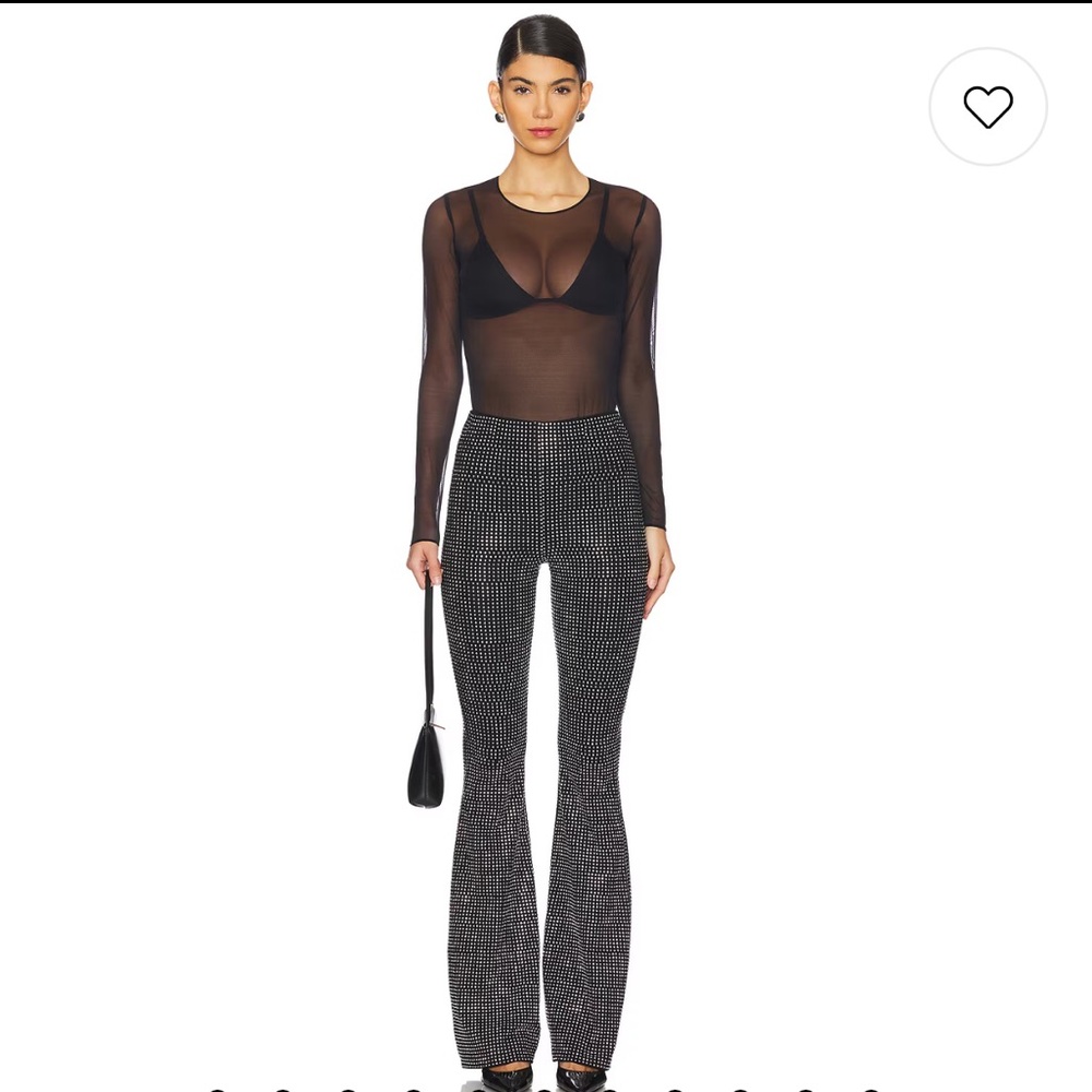 Good American Crystal Black Flare Pants